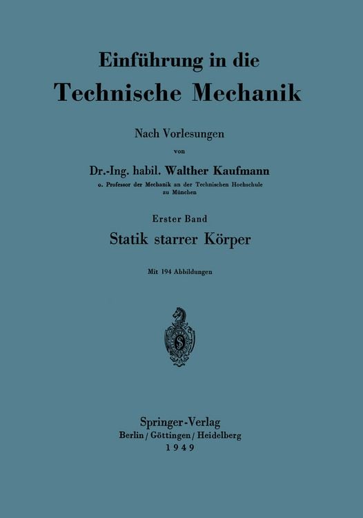 Produktbild: Einf&uuml;hrung in die Technische Mechanik Nach Vorlesungen