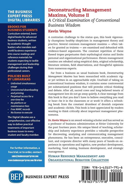 Produktbild: Deconstructing Management Maxims, Volume II