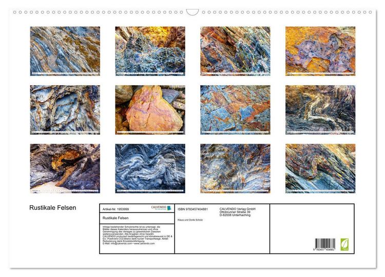 Produktbild: Rustikale Felsen (Wandkalender 2026 DIN A2 quer), CALVENDO Monatskalender
