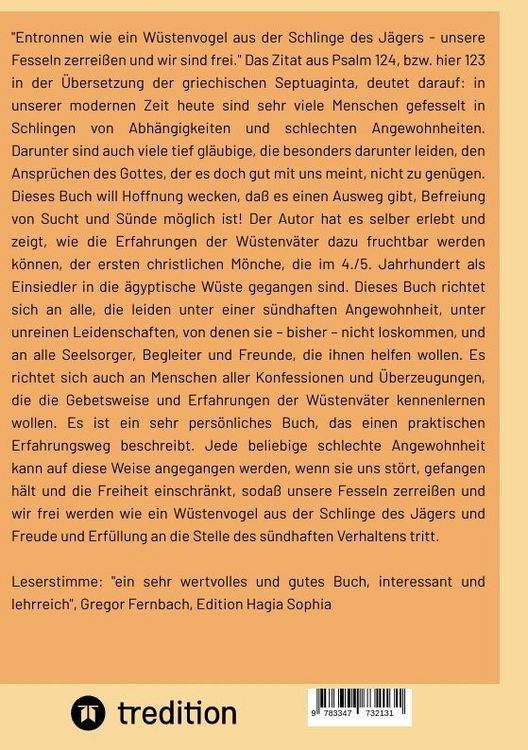 Produktbild: Entronnen wie ein W&uuml;stenvogel der Schlinge des J&auml;gers
