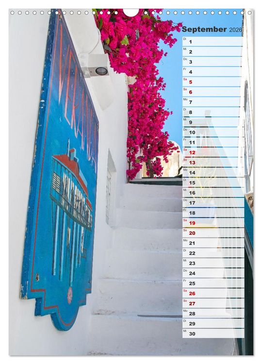 Produktbild: Bunte Treppen auf Mykonos - Reiseplaner (Wandkalender 2026 DIN A3 hoch), CALVENDO Monatskalender