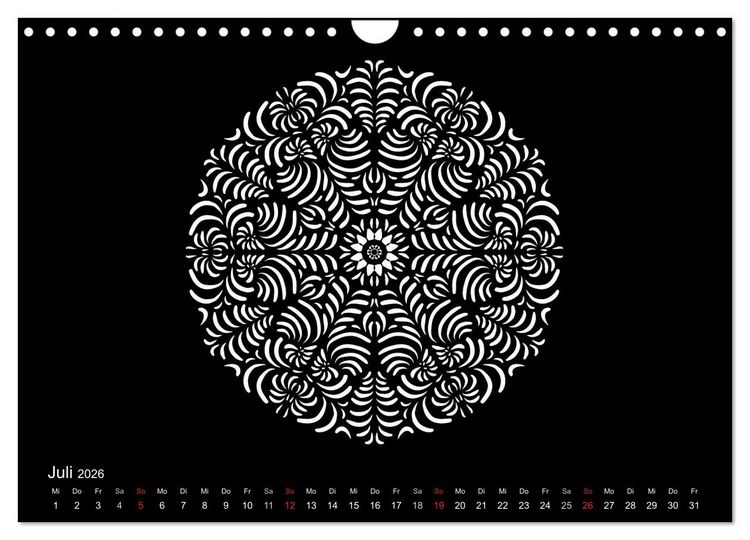 Produktbild: Entspannung und Ruhe durch Mandalas (Wandkalender 2026 DIN A4 quer), CALVENDO Monatskalender