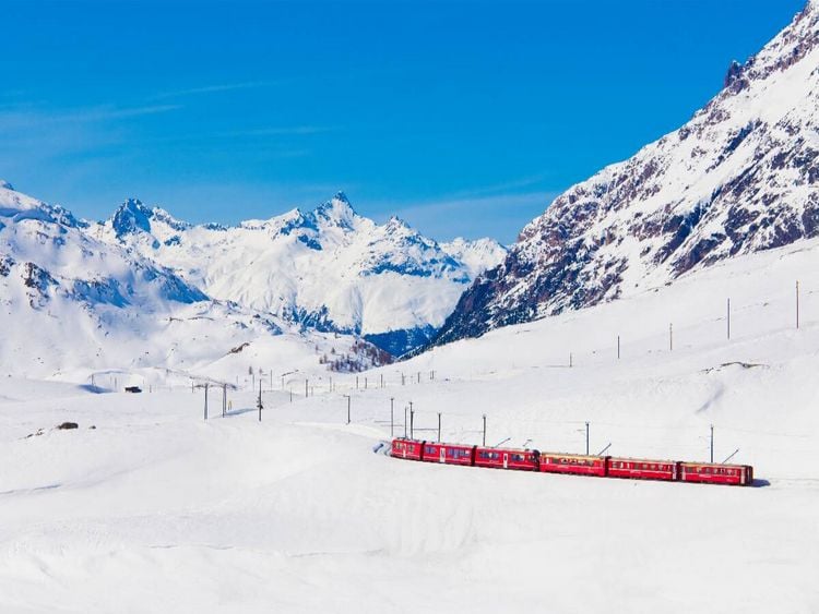 Produktbild: CALVENDO Puzzle Rh&auml;tische Bahn am Bernina Pass | 1000 Teile Lege-Gr&ouml;&szlig;e 64x48cm Foto-Puzzle f&uuml;r gl&uuml;ckliche Stunden