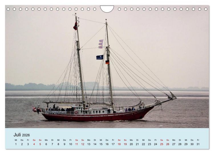 Produktbild: Parade der Windjammer - 2026 (Wandkalender 2026 DIN A4 quer), CALVENDO Monatskalender