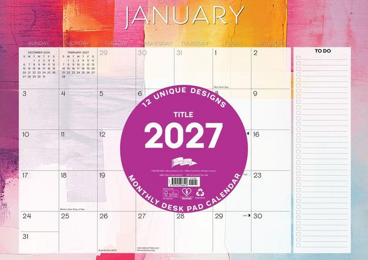 Produktbild: Abstract Art 2027 17 X 12 Small Monthly Deskpad