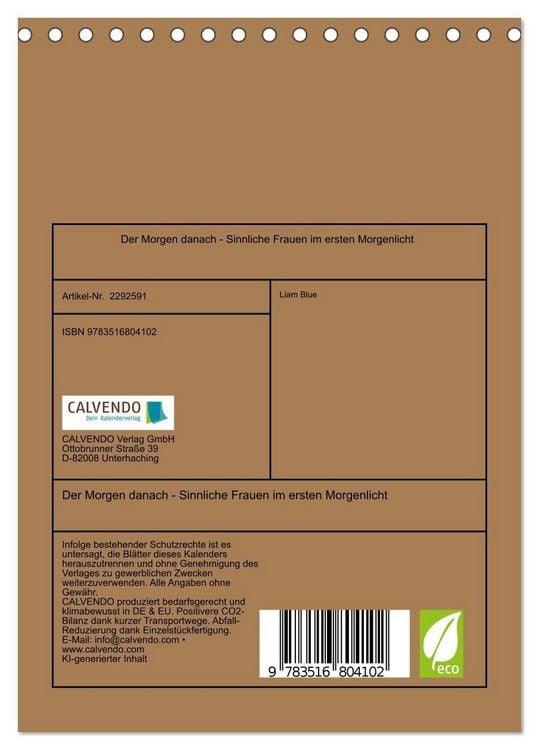 Produktbild: Der Morgen danach - Sinnliche Frauen im ersten Morgenlicht (Tischkalender 2027 DIN A5 hoch), CALVENDO Monatskalender
