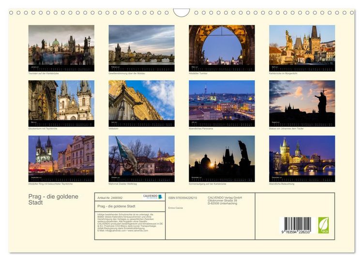 Produktbild: Prag - die goldene Stadt (Wandkalender 2027 DIN A3 quer), CALVENDO Monatskalender