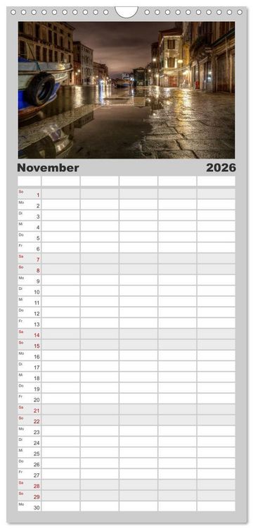 Produktbild: Familienplaner 2026 - Venedig - La Serenissima mit 5 Spalten (Wandkalender, 21 x 45 cm) CALVENDO