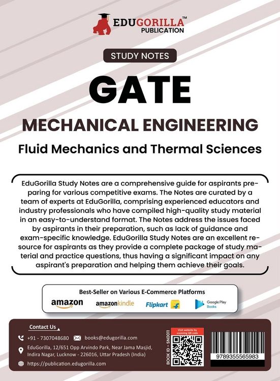 Produktbild: GATE Mechanical Engineering Fluid Mechanics and Thermal Sciences Topic-wise Notes | A Complete Preparation Study Notes with Solved MCQs