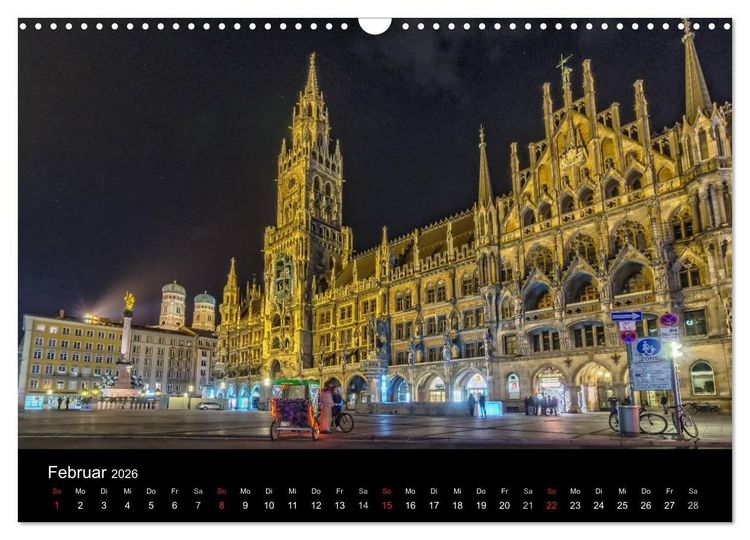 Produktbild: M&uuml;nchen bei Nacht (Wandkalender 2026 DIN A3 quer), CALVENDO Monatskalender