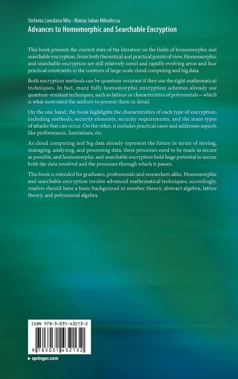 Produktbild: Advances to Homomorphic and Searchable Encryption