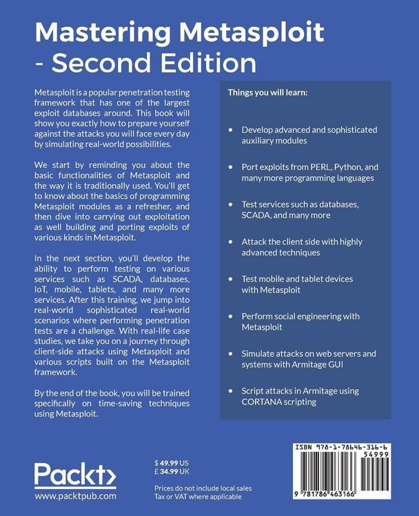 Produktbild: Mastering Metasploit, Second Edition