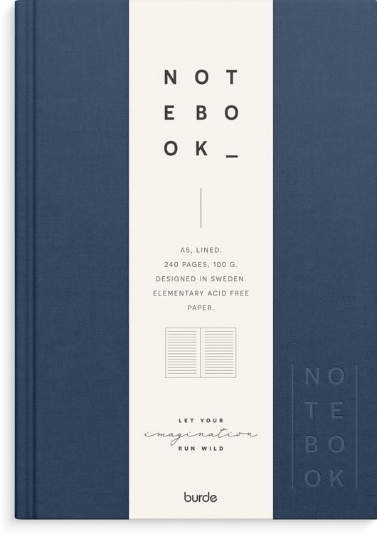 Produktbild: Burde Notizbuch Textil dunkelblau liniert A5