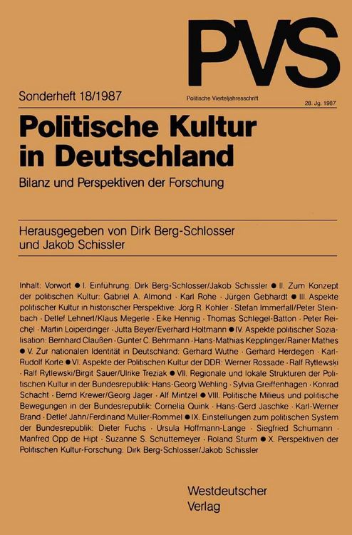 Produktbild: Politische Kultur in Deutschland