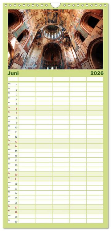 Produktbild: Familienplaner 2026 - Georgien - Einmalige Landschaften mit 5 Spalten (Wandkalender, 21 x 45 cm) CALVENDO