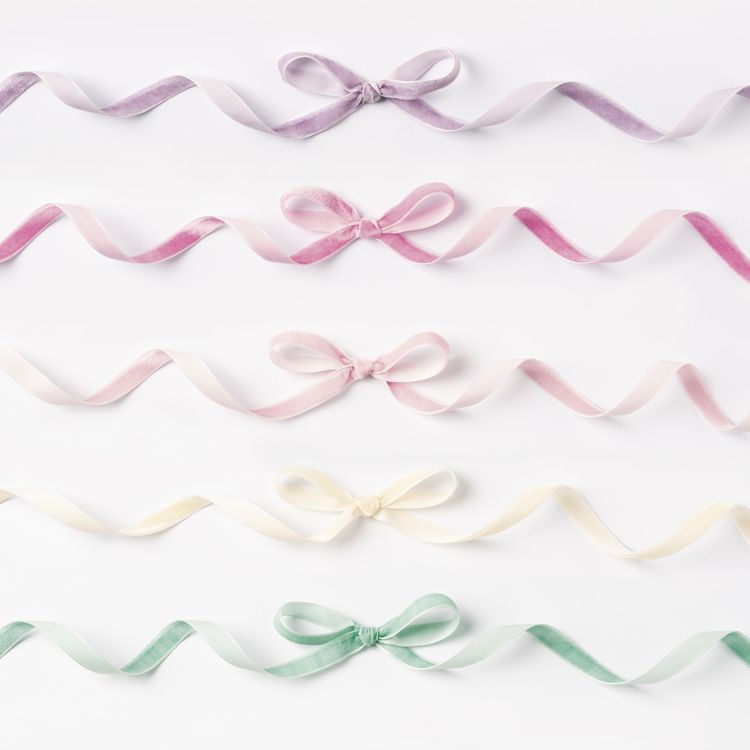Produktbild: folia Samtb&auml;nder Pastel 5 Farben 10mmx2m 5 St&uuml;ck