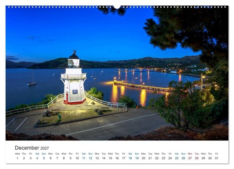 Produktbild: Lighthouses of New Zealand (High Quality Premium Wall Calendar 2027 DIN A2 landscape),CALVENDO 12 Month Wall Calendar