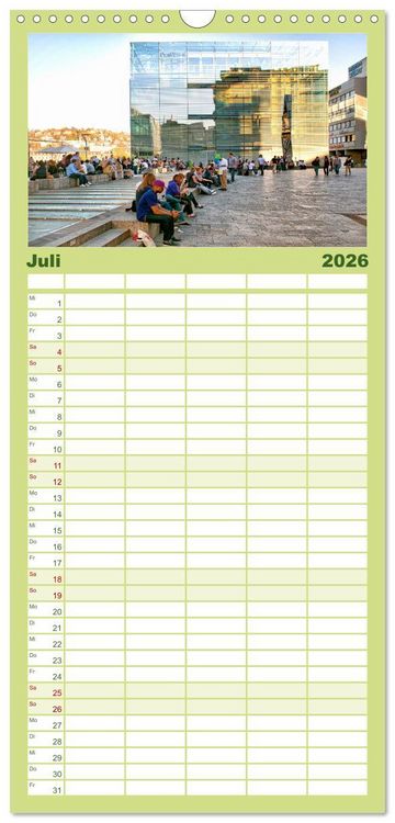 Produktbild: Familienplaner 2026 - stadtansichten stuttgart mit 5 Spalten (Wandkalender, 21 x 45 cm) CALVENDO