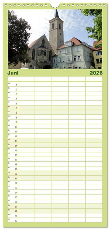 Produktbild: Familienplaner 2026 - Willkommen in ERFURT mit 5 Spalten (Wandkalender, 21 x 45 cm) CALVENDO