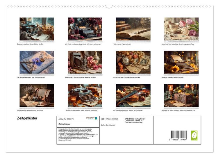 Produktbild: Zeitgefl&uuml;ster (hochwertiger Premium Wandkalender 2026 DIN A2 quer), Kunstdruck in Hochglanz