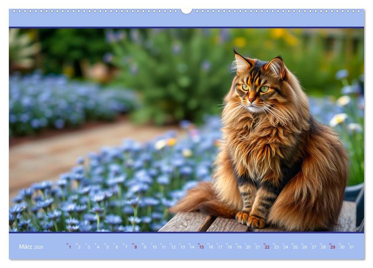 Produktbild: Maine Coon - Intelligent und verspielt (Wandkalender 2026 DIN A2 quer), CALVENDO Monatskalender