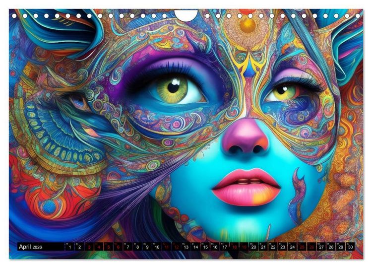 Produktbild: Psychedelische Ladies (Wandkalender 2026 DIN A4 quer), CALVENDO Monatskalender