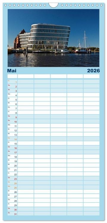Produktbild: Familienplaner 2026 - Ostseeperle Rostock mit 5 Spalten (Wandkalender, 21 x 45 cm) CALVENDO