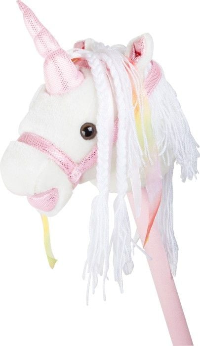 Produktbild: Small foot 10279 - Steckenpferd Wei&szlig;es Einhorn, mit Ger&auml;usch-Funktion, wei&szlig;/rosa, L&auml;nge: 90cm