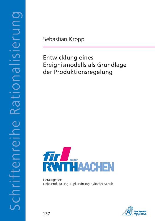 Produktbild: Entwicklung eines Ereignismodells als Grundlage der Produktionsregelung