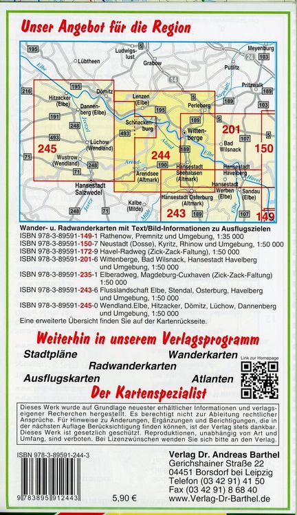 Produktbild: Radwander- und Wanderkarte Flusslandschaft Elbe, Wittenberge, Arendsee, Lenzen und Umgebung