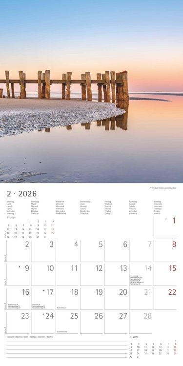 Produktbild: Seeblick 2026 - Broschürenkalender 30x30 cm (30x60 geöffnet) - Kalender mit Platz für Notizen - Sea View - Bildkalender - Wandplaner - Wandkalender