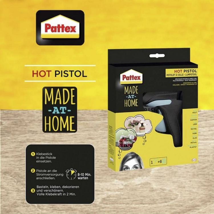 Produktbild: Pattex Hot Pistol, Hei&szlig;klebepistole, 1 Pistole + 6 Sticks, 9H PMHHP