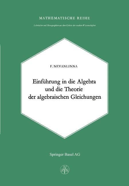 Produktbild: Einleitung in die Algebra und die Theorie der Algebraischen Gleichungen