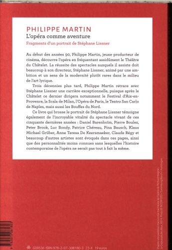 Produktbild: L'op&eacute;ra comme aventure : fragments d'un portrait de St&eacute;phane Lissner