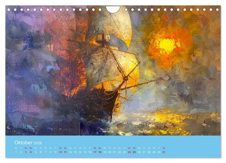 Produktbild: Das trunkene Schiff mit Bildern im William Turner-Stil (Wandkalender 2026 DIN A4 quer), CALVENDO Monatskalender
