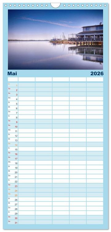 Produktbild: Familienplaner 2026 - Mein Cospudener See mit 5 Spalten (Wandkalender, 21 x 45 cm) CALVENDO