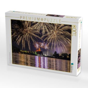 Produktbild: CALVENDO Puzzle Feuerwerk M&uuml;ritzfest, &uuml;ber Tiefwarensee | 1000 Teile Lege-Gr&ouml;&szlig;e 64x48cm Foto-Puzzle f&uuml;r gl&uuml;ckliche Stunden