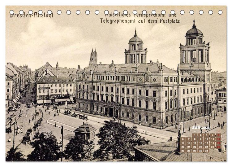 Produktbild: Souvenirs aus Dresden &ndash; Die Stadt auf historischen Karten (Tischkalender 2026 DIN A5 quer), CALVENDO Monatskalender