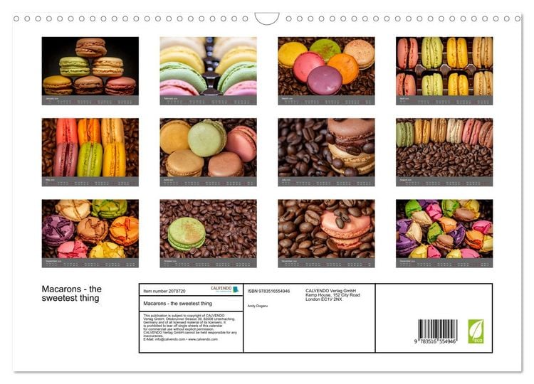 Produktbild: Macarons - the sweetest thing (Wall Calendar 2026 DIN A3 landscape), CALVENDO 12 Month Wall Calendar