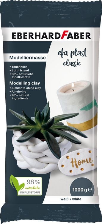 Produktbild: EBERHARD FABER Modelliermasse efa plast Classic wei&szlig; 1000g
