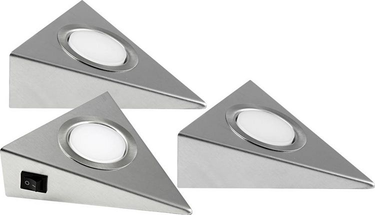 Produktbild: Heitronic GENUA LED-Unterbauleuchte 3er Set LED LED fest eingebaut 6W Warmwei&szlig; Edelstahl