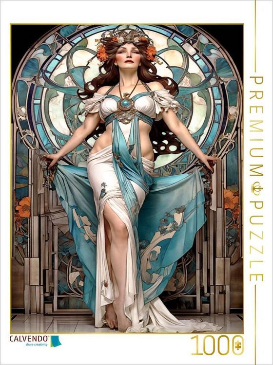 Produktbild: CALVENDO Puzzle Plakat im franz&ouml;sischen Art Nouveau-Stil | 1000 Teile Lege-Gr&ouml;&szlig;e 64x48cm Foto-Puzzle f&uuml;r gl&uuml;ckliche Stunden