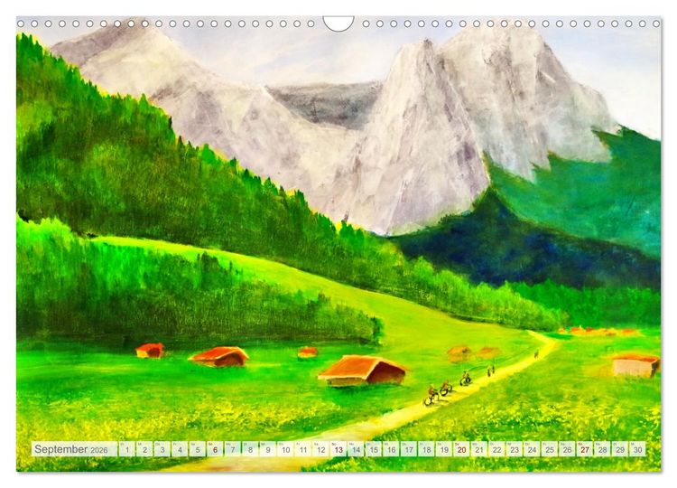 Produktbild: Oberbayern in Farbe - Gemalte Bilder vom Alpenrand (Wandkalender 2026 DIN A3 quer), CALVENDO Monatskalender