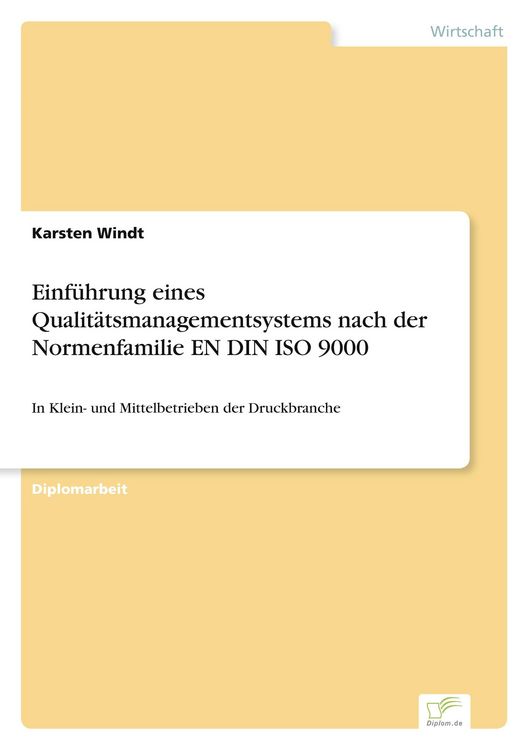 Produktbild: Einf&uuml;hrung eines Qualit&auml;tsmanagementsystems nach der Normenfamilie EN DIN ISO 9000