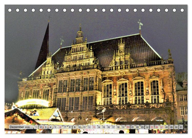 Produktbild: Hansestadt Bremen - Ein Stadtstaat an der Weser (Tischkalender 2026 DIN A5 quer), CALVENDO Monatskalender