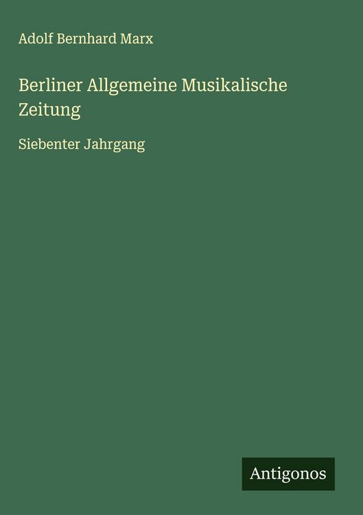 Produktbild: Berliner Allgemeine Musikalische Zeitung