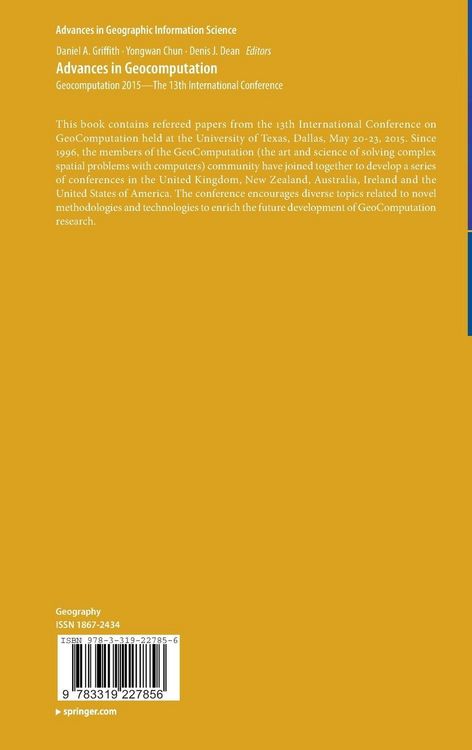 Produktbild: Advances in Geocomputation
