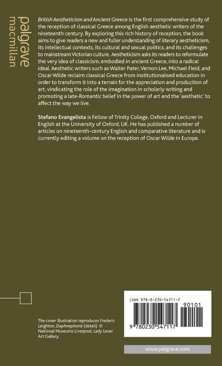 Produktbild: British Aestheticism and Ancient Greece