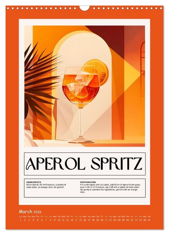 Produktbild: Classic Cocktails (Wall Calendar 2026 DIN A3 portrait), CALVENDO 12 Month Wall Calendar