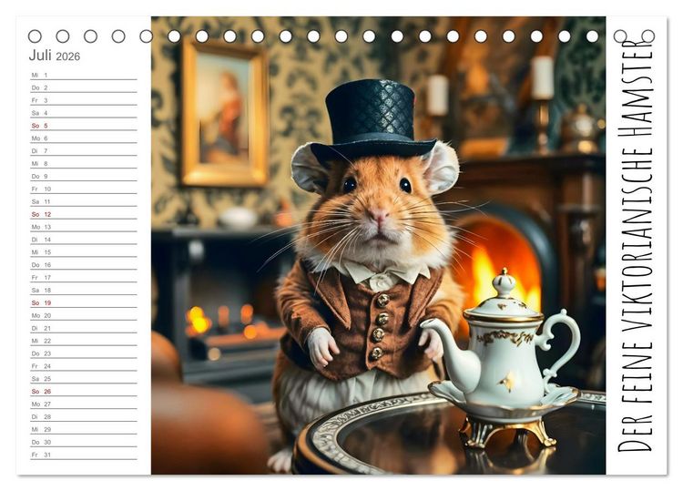Produktbild: History Hamster - Die Geschichte der Welt in 12 Nagerbildern (Tischkalender 2026 DIN A5 quer), CALVENDO Monatskalender